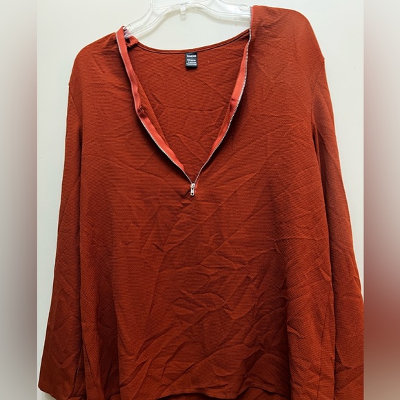 SHEIN Tops - Women's Rust Top SHEIN large zip front